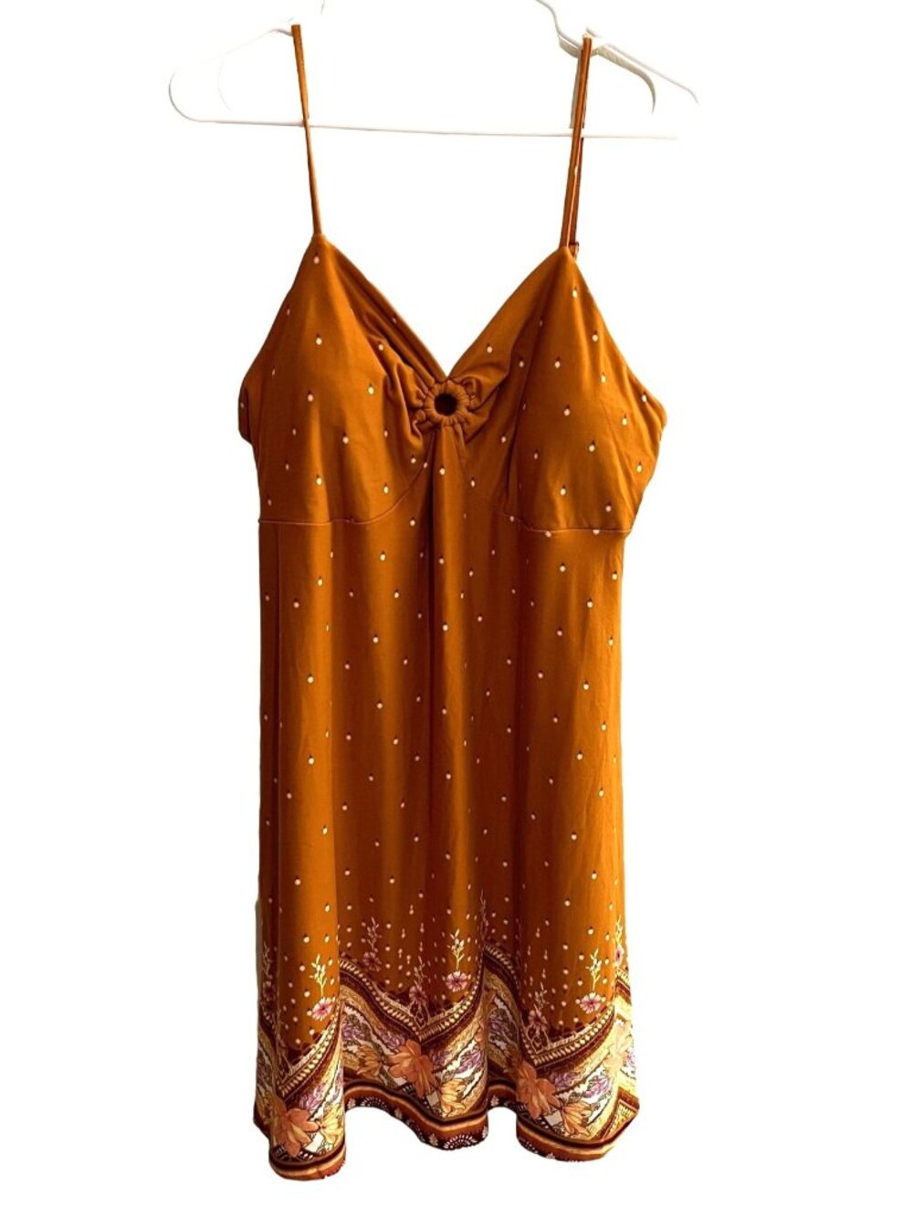 Mudd Bodice Spaghetti Strap Orange Pink Floral Dress Junior's Size XL NWT
